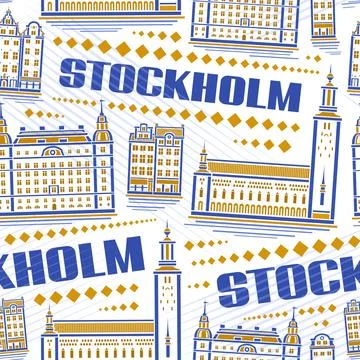 Vector Stockholm Seamless Pattern Stock Illustration