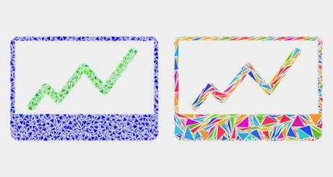 Vector Stocks Chart Mosaic Icon of Triangle Elements 스톡 일러스트