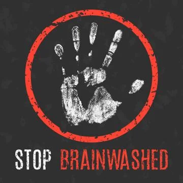 Vector. Stop brainwashing sign. 스톡 일러스트