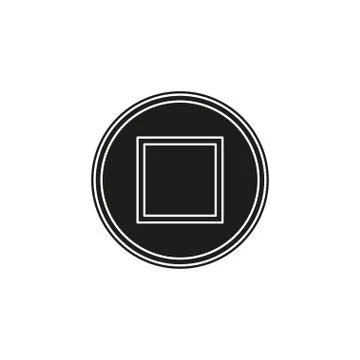 Vector stop button icon - media symbol - stop music or video Stock Illustration