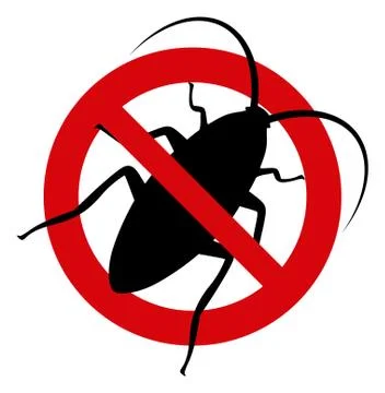 Vector Stop Cockroach Flat Icon Symbol Ilustración de archivo