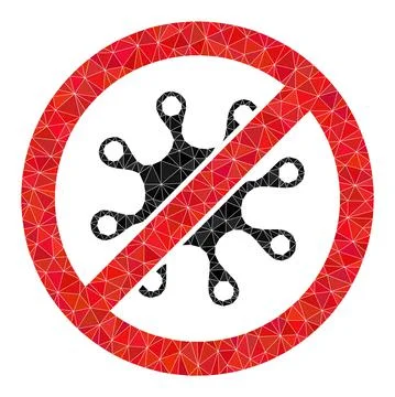 Vector Stop Infection Polygonal Icon Stock Illustration