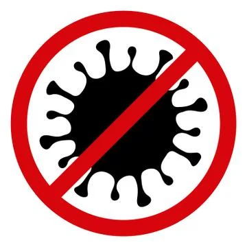 Vector Stop Microbe Flat Icon Symbol Stock-Illustration