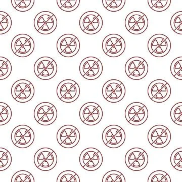 Vector Stop Radiation No Allowed seamless pattern in thin line style Stock Illustration