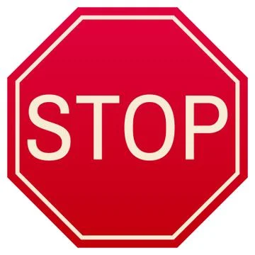 Vector stop red symbol, isolated on white background Stock Illustration