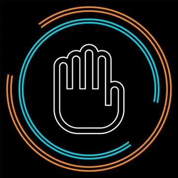 Vector stop sign - hand illustration symbol isolated - human silhouette Stock Illustration