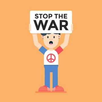 Vector of Stop The War. Perfect for peaceful content, preventing war, etc. Stock Illustration