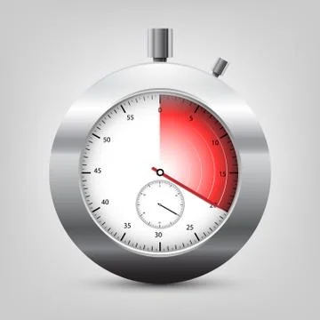 Vector stopwatch with shadow Stock Illustration