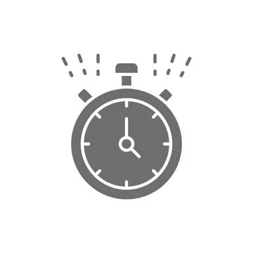 Vector stopwatch, timer, clock, watch grey icon. Stockillustratie