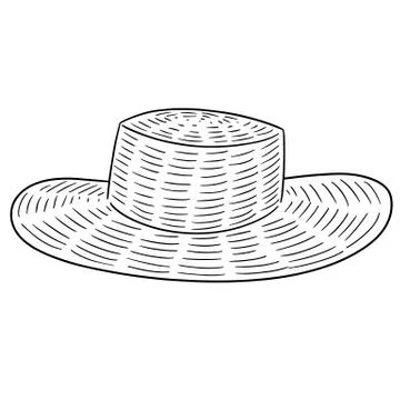 Vector of straw hat Stock Illustration