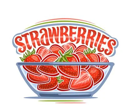 Vector Strawberry Bowl 스톡 일러스트