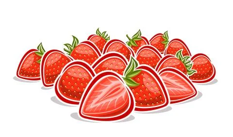 Vector Strawberry Pile Stock Illustration