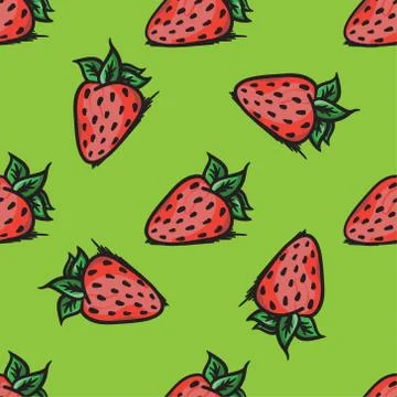 Vector strawberry seamless pattern. Modern texture. Repeating endless abstrac 스톡 일러스트