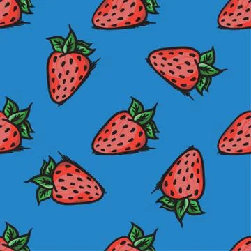 Vector strawberry seamless pattern. Modern texture. Repeating endless abstrac Stock Illustration