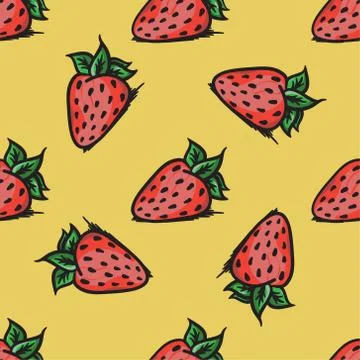 Vector strawberry seamless pattern. Modern texture. Repeating endless abstrac Illustrazione stock