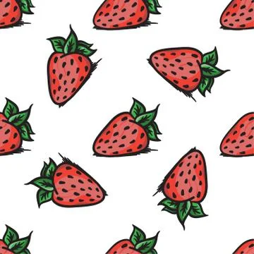 Vector strawberry seamless pattern. Modern texture. Repeating endless abstrac Stock Illustration