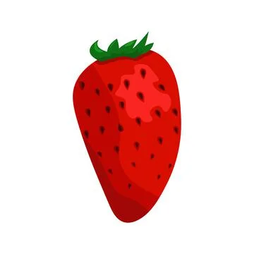 Vector strawberry on white background. Flat illustration. Stock Illustration