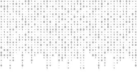 Vector streaming binary code background. Matrix background with numbers 1.0.. Stock Illustration