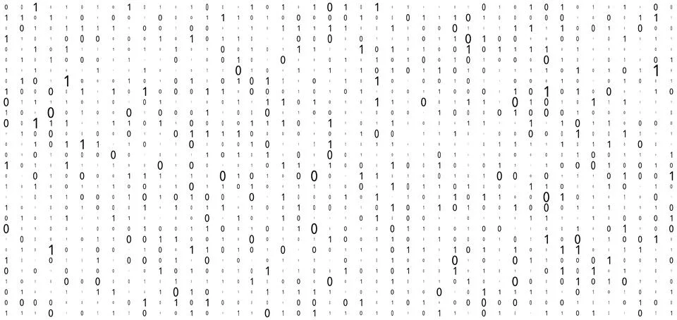 Vector streaming binary code background. Matrix background with numbers 1.0. Stock Illustration