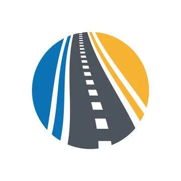 Vector street logo combination. Pathway and speedway symbol. Stock Illustration