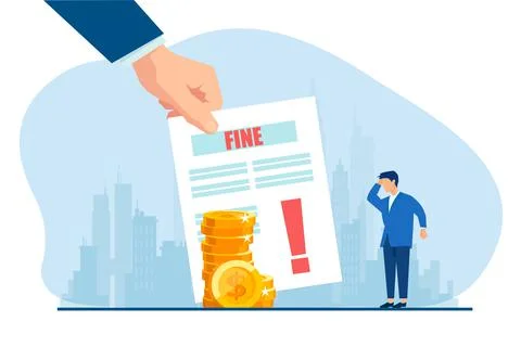 Vector of a stressed business man getting a fine ticket Stock Illustration