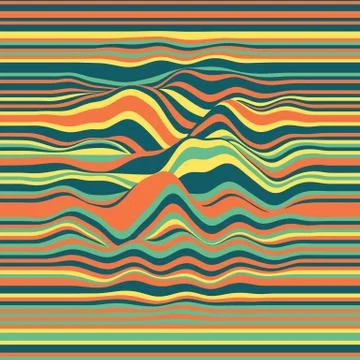 Vector striped background. Abstract color waves. Sound wave oscillation. Funk Illustrazione stock