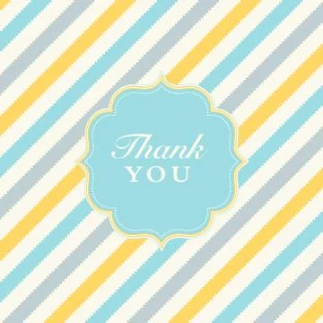 Vector striped pattern and ornate thank you frame Иллюстрация