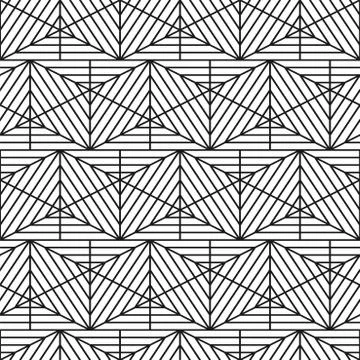 Vector striped seamless geometric pattern - ornamental design. Creative grid Stock Illustration