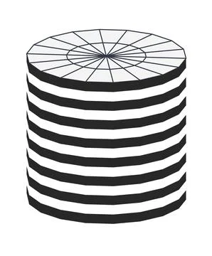 Vector stripped cylinder. Abstract geometric figure Stock Illustration