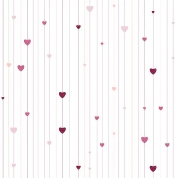 Vector stripped geometric seamless pattern with hearts Illustrazione stock