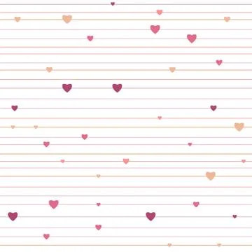 Vector stripped geometric seamless pattern with hearts Stock Illustration