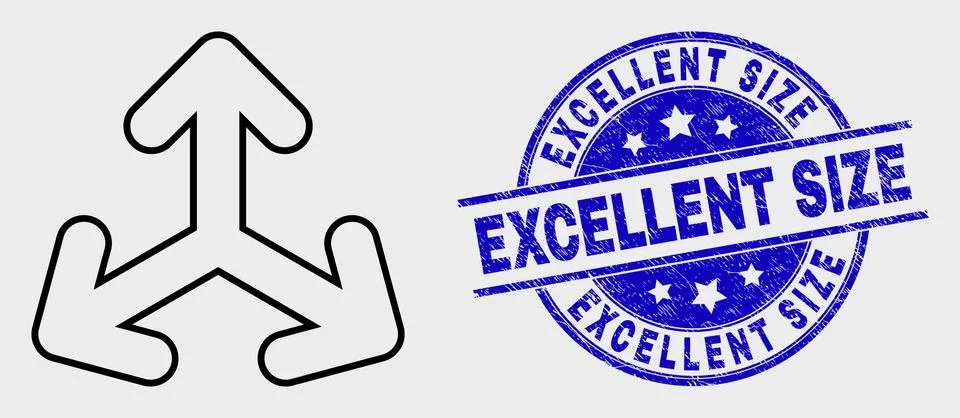 Vector Stroke Expand Arrows Icon and Grunge Excellent Size Watermark Stock Illustration