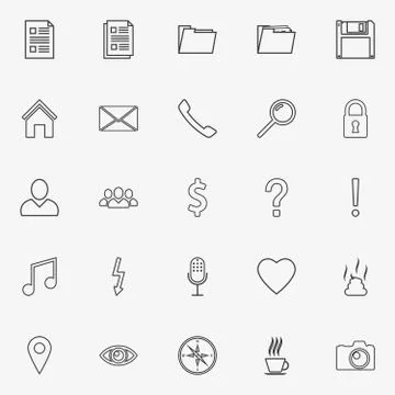 Vector stroke icons Stock Illustration