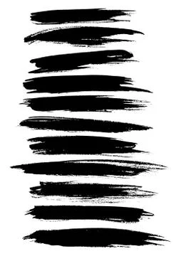 Vector strokes lines, paint dab stripes vector set Stock Illustration