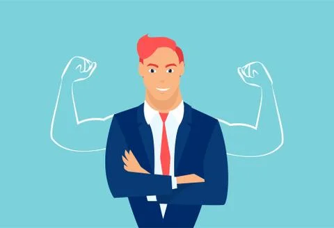 Vector of a strong business man Stock Illustration