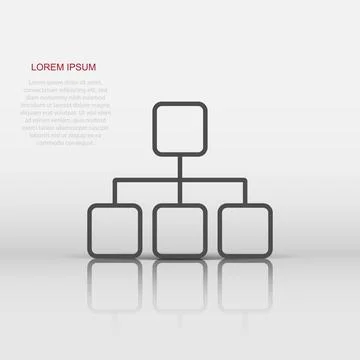 Vector structure diagram icon in flat style. Chart organization sign illust.. Illustrazione stock