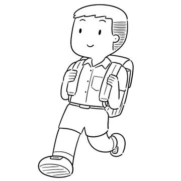 Vector of student walking Stock Illustration