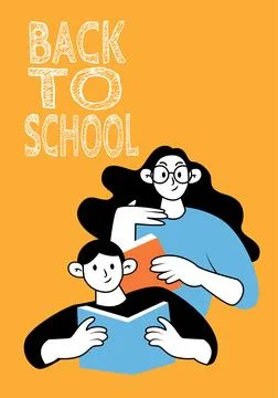 Vector of students with books ready to learn new things Stock Illustration