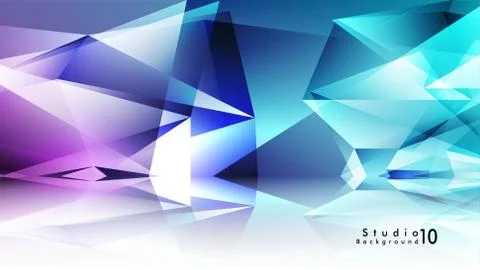 Vector studio background. abstract triangles with colorful gradients and back Stock Illustration