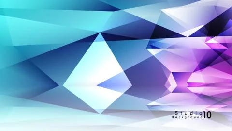 Vector studio background. abstract triangles with colorful gradients and back Stock Illustration
