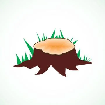 Vector stump on a white background, illustration, design, flat Stock Illustration