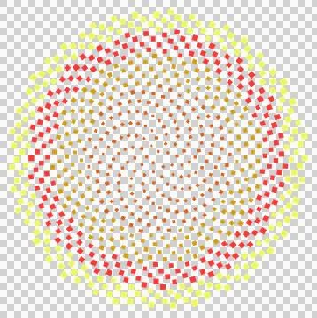 Vector style abstract sunflower seed spiral, isolated PNG with transparent Stockillustratie