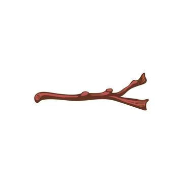 Vector in the style of a hand-drawn sketch of a broken brown branch for desig Stock Illustration