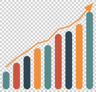 Vector style rising success bar graph, transparent PNG design element 库存插图