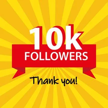 Vector style text effect thank you 10k followers and subscribers template Stock Illustration