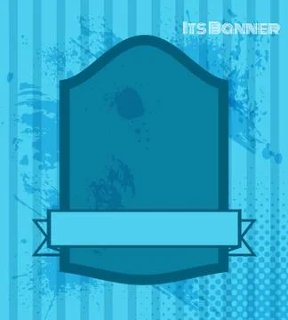 Vector styled vintage label. Blue retro banner Stock Illustration