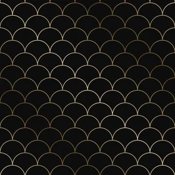 Vector stylish art deco geometric pattern - seamless luxury gold gradient design Stock Illustration