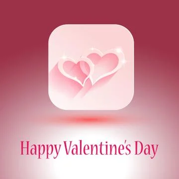 Vector stylish design. hearts with shadows for designs of Valentines Day Stock Illustration