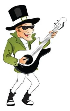 Vector of stylish man playing guitar. Stockillustratie