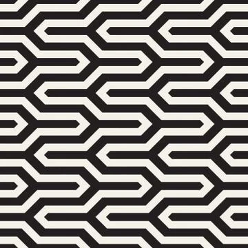 Vector stylish seamless pattern. Geometric striped ornament. Simple linear Stock Illustration